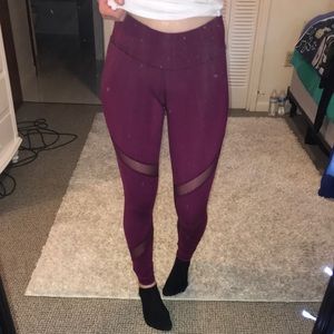 Maroon cut out leggings